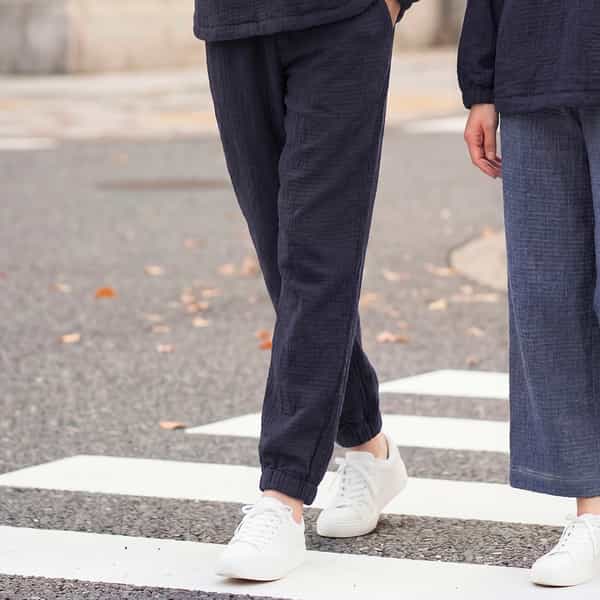 マシュマロワッフルガーゼライトテーパードパンツ ユニセックス