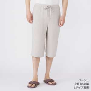 クレープガーゼベーシックメンズクロップドパンツ