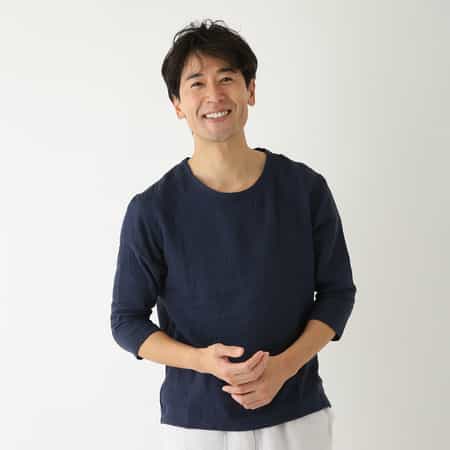 マシュマロガーゼ七分袖メンズTシャツ
