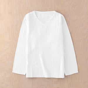 マシュマロガーゼ メンズ Vネック長袖Tシャツ