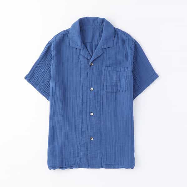 クレープガーゼメンズパジャマ半袖シャツ 上下別売