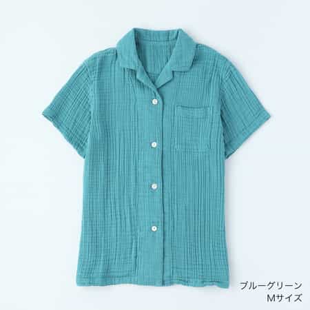 クレープガーゼレディスパジャマ半袖シャツ 上下別売