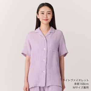 クレープガーゼレディスパジャマ半袖シャツ 上下別売