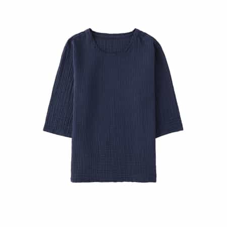 クレープガーゼ七分袖メンズＴシャツ