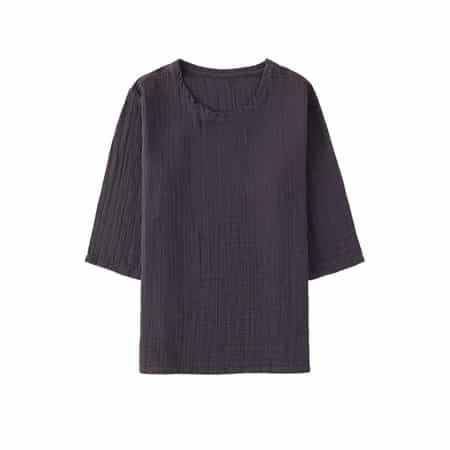 クレープガーゼ七分袖メンズＴシャツ