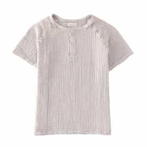 クレープガーゼメンズヘンリーネックＴシャツ