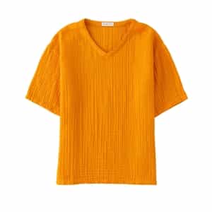クレープガーゼ メンズ ＶネックＴシャツ